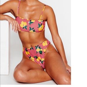 Cute gingham lemon tie back bikini!